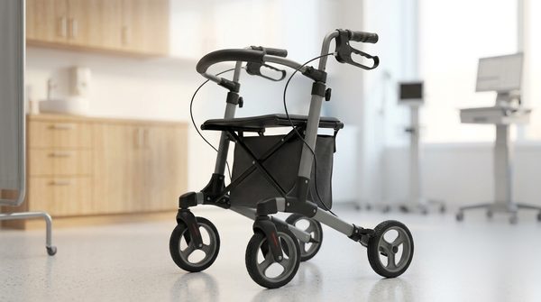 Déambulateur rollator d'occasion à quatre roues avec assise et freins